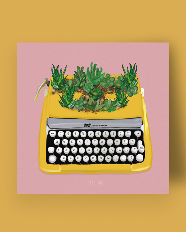 Yellow Typewriter Art print