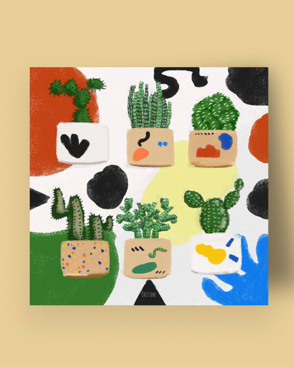 Abstract Funky Pots Art print