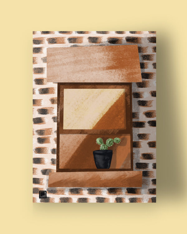 Cactus on the Window Art print