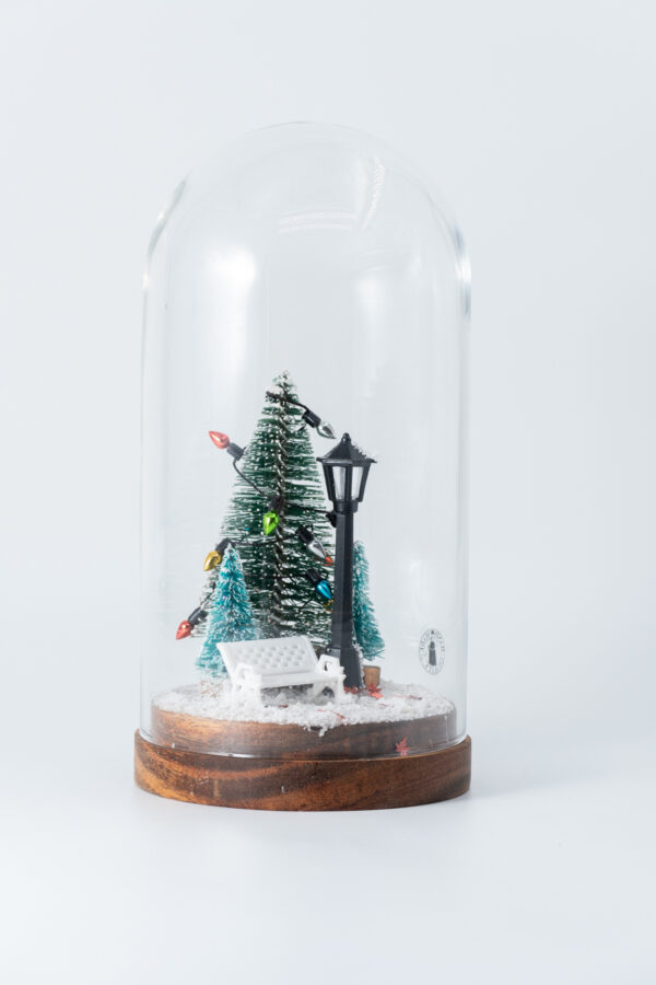 Glass Dome  miniature Christmas Spirit - Γυάλινος Θόλος Χριστουγεννιάτικο Πνεύμα