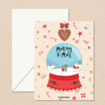 Love x-mas in a glass dome Wish Card